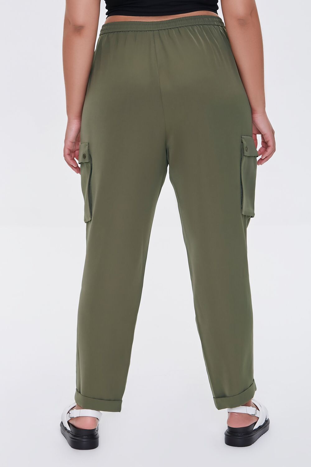 Plus Size Drawstring Cargo Pants-Feelings Star