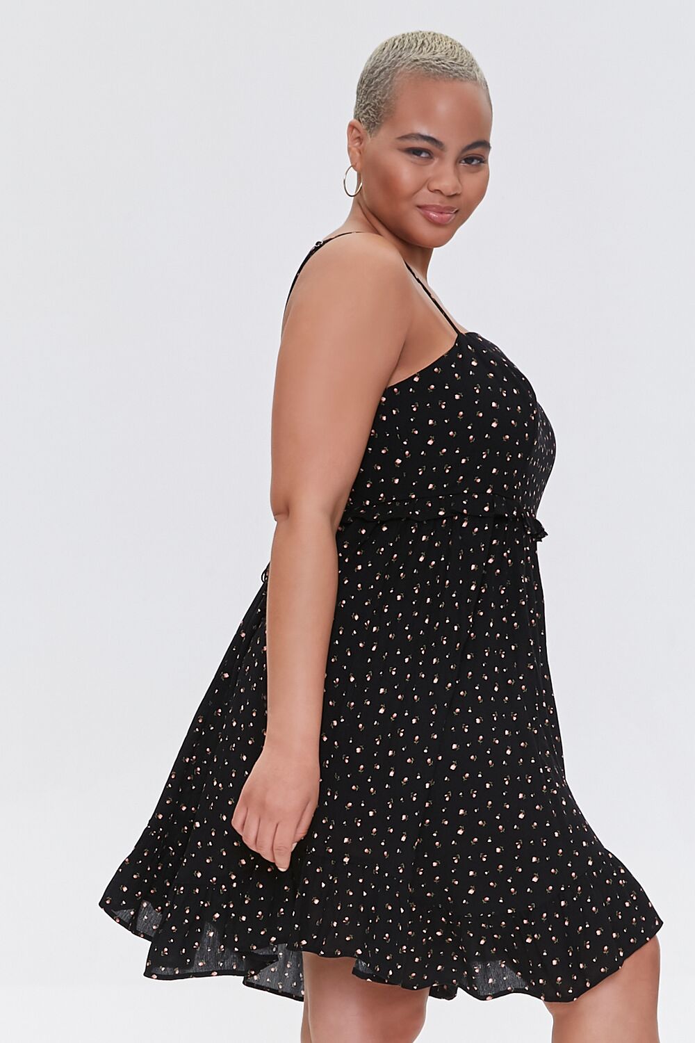 Plus Size Ditsy Floral Dress-Feelings Star