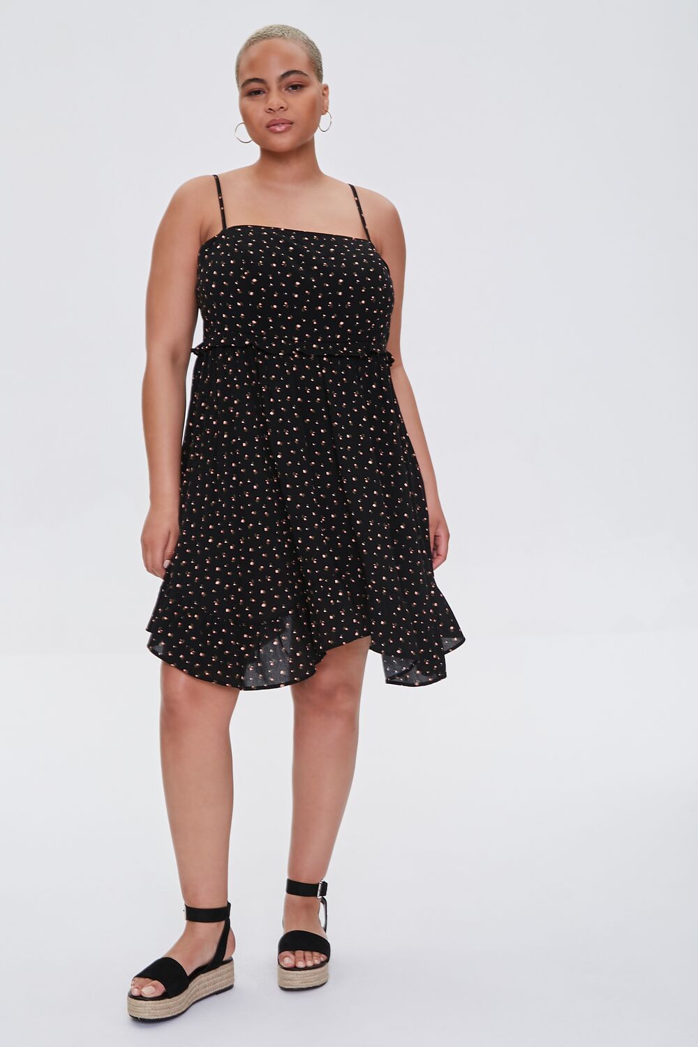 Plus Size Ditsy Floral Dress-Feelings Star