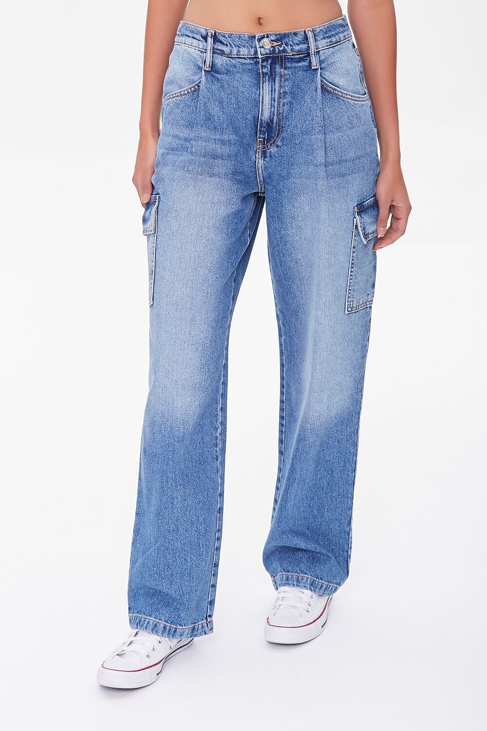Cargo Straight-Leg Jeans-Feelings Star