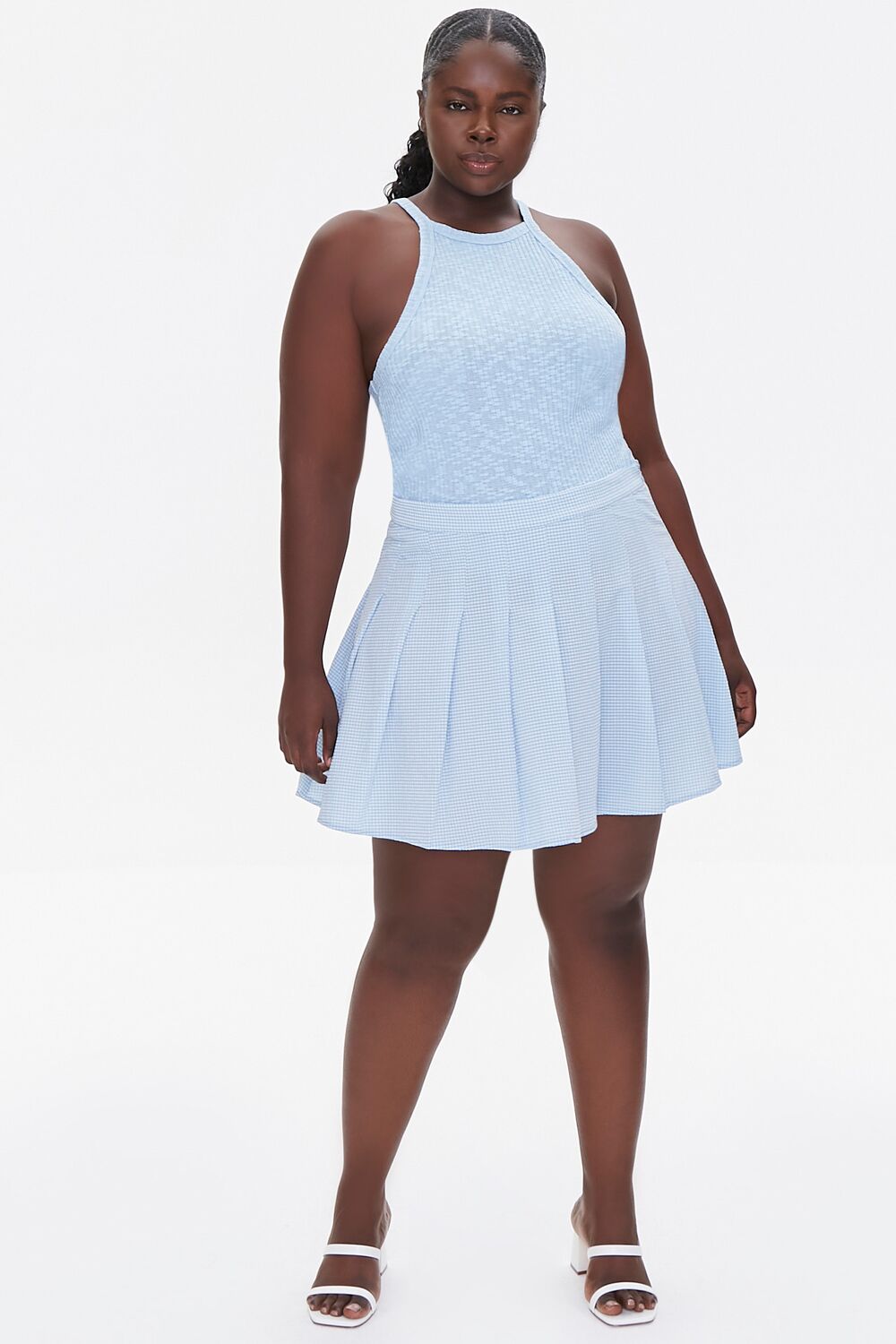 Plus Size Plaid Mini Skirt-Feelings Star