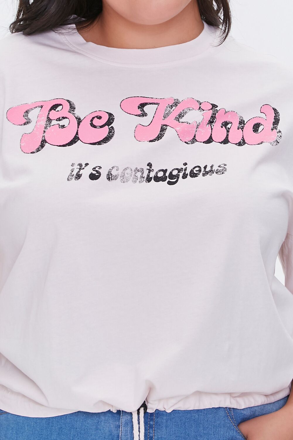 Plus Size Be Kind Cropped Graphic Tee-Feelings Star