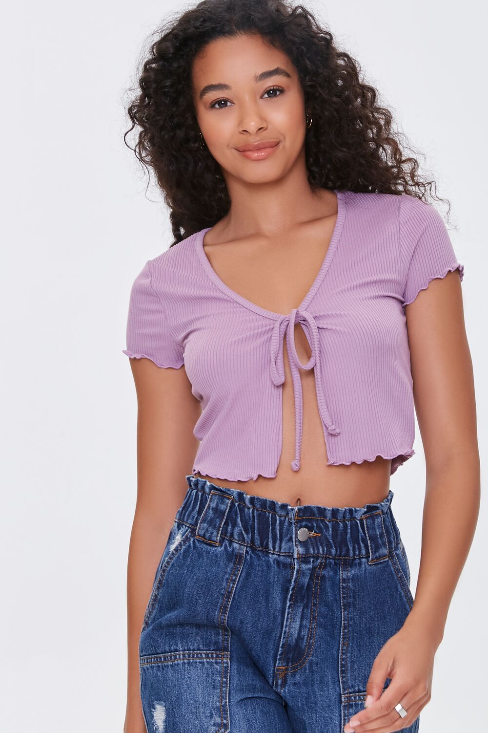 Split-Hem Lettuce-Edge Tee-Feelings Star