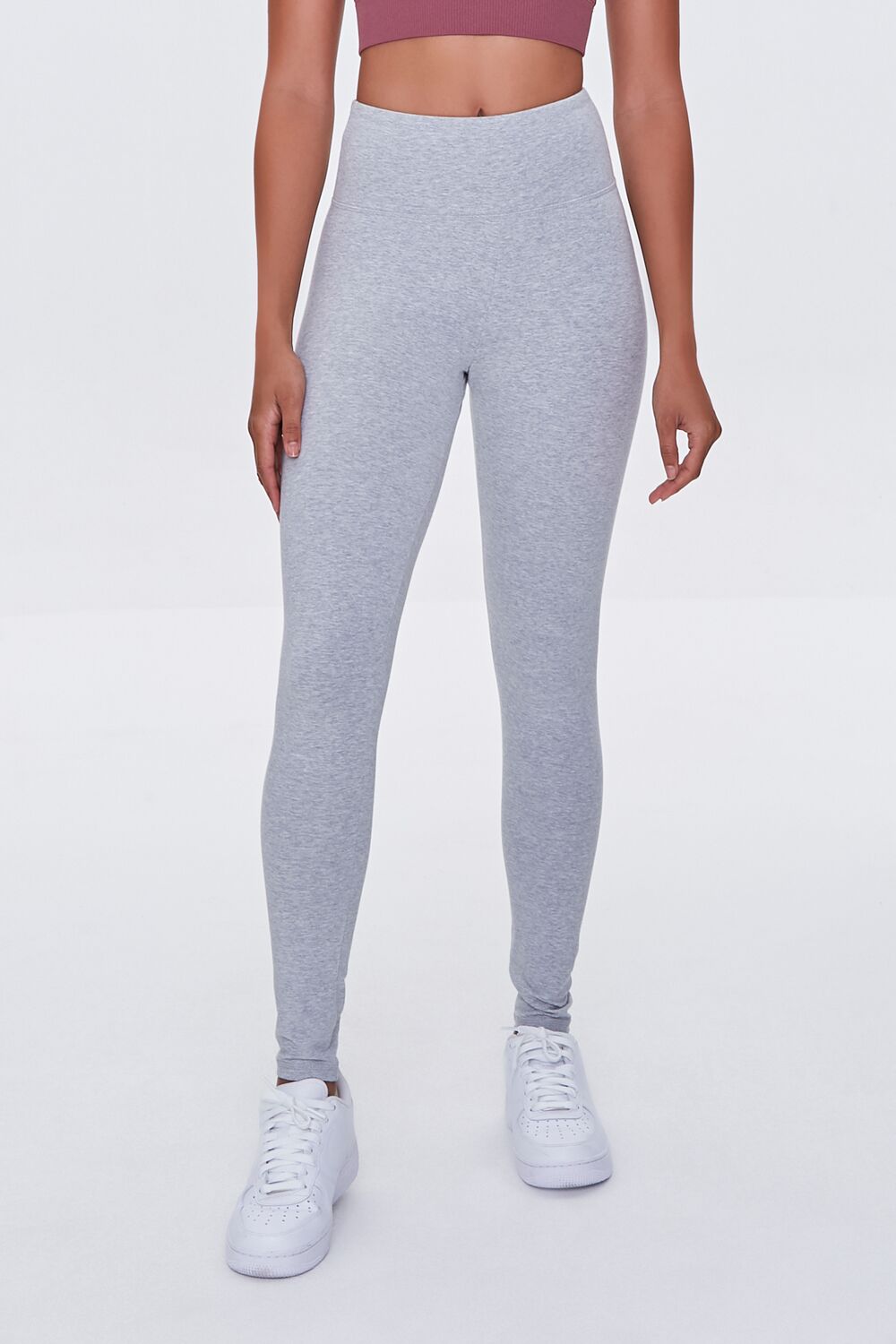 Active Heathered Leggings-Feelings Star