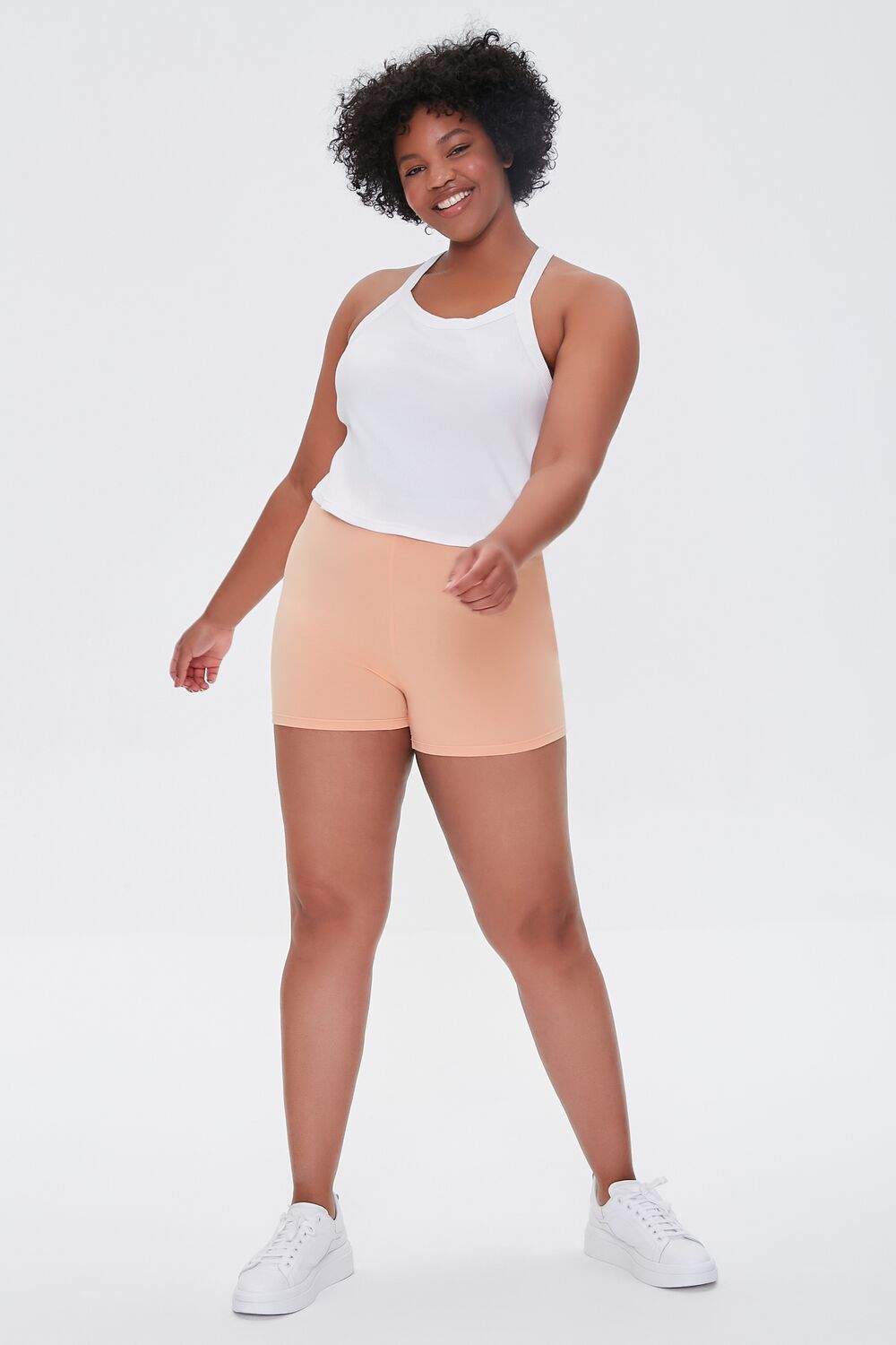 Plus Size Basic Organically Grown Cotton Hot Shorts-Feelings Star