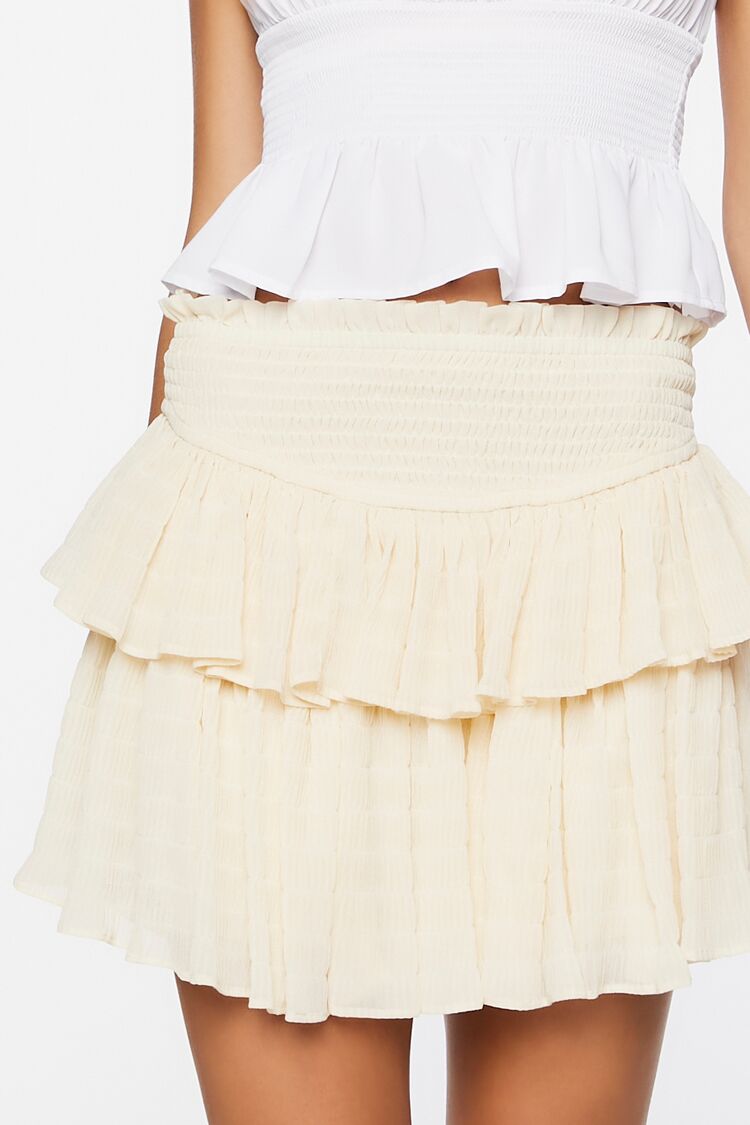 Tiered Ruffle Mini Skirt-Feelings Star