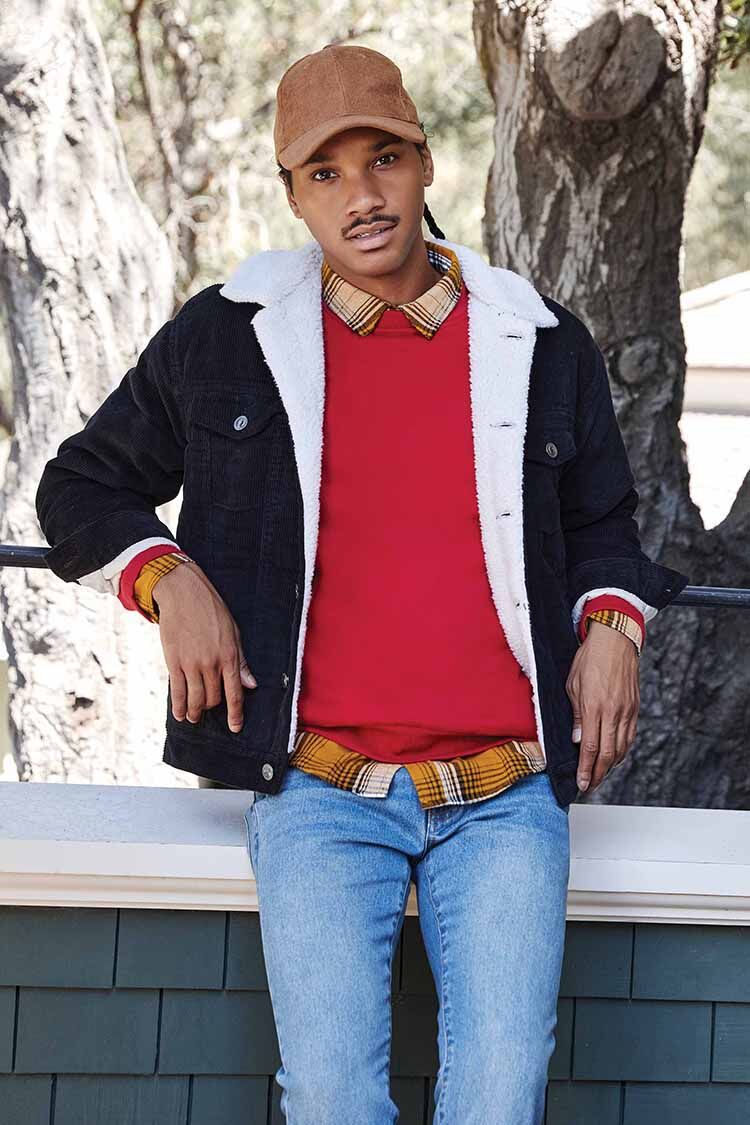 Denim Faux Shearling Jacket