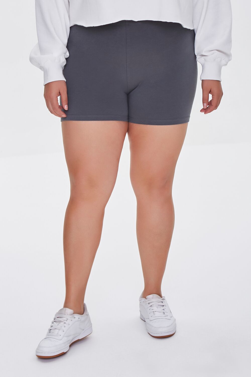 Plus Size Basic Organically Grown Cotton Hot Shorts-Feelings Star