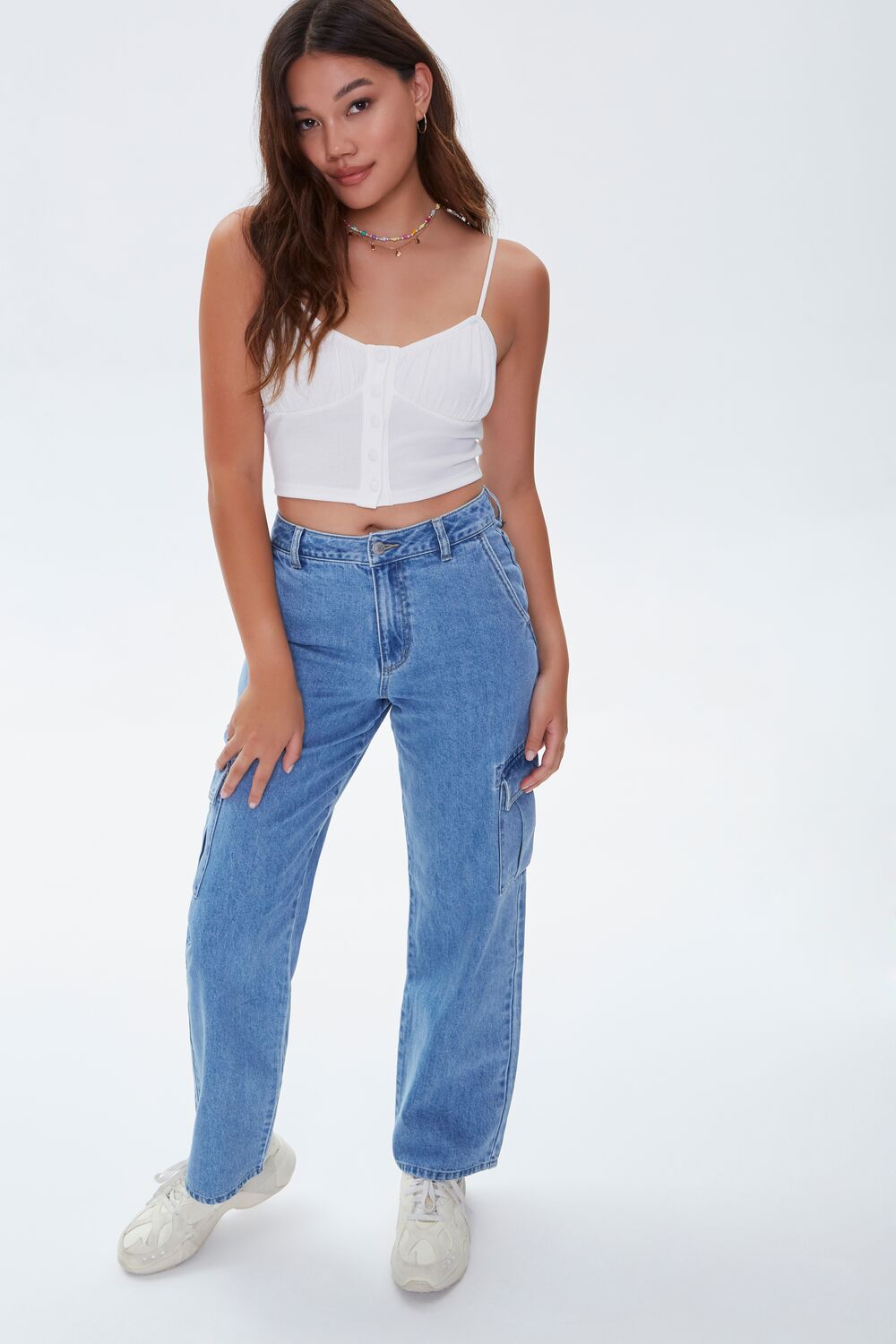 Cargo Straight-Leg Jeans-Feelings Star