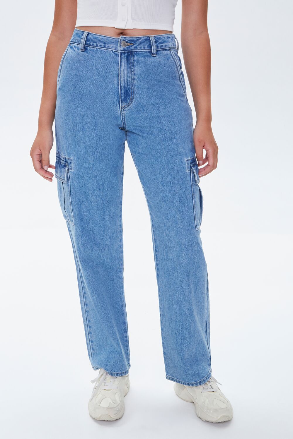 Cargo Straight-Leg Jeans-Feelings Star
