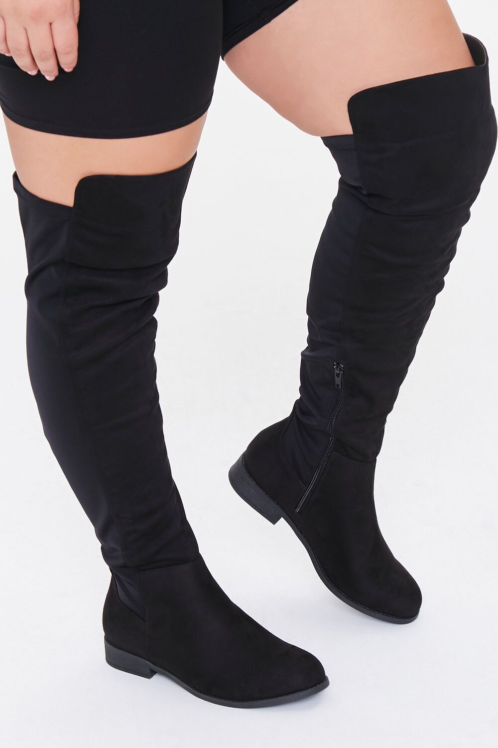 Thigh-High Faux Suede Boots (Wide)-Feelings Star
