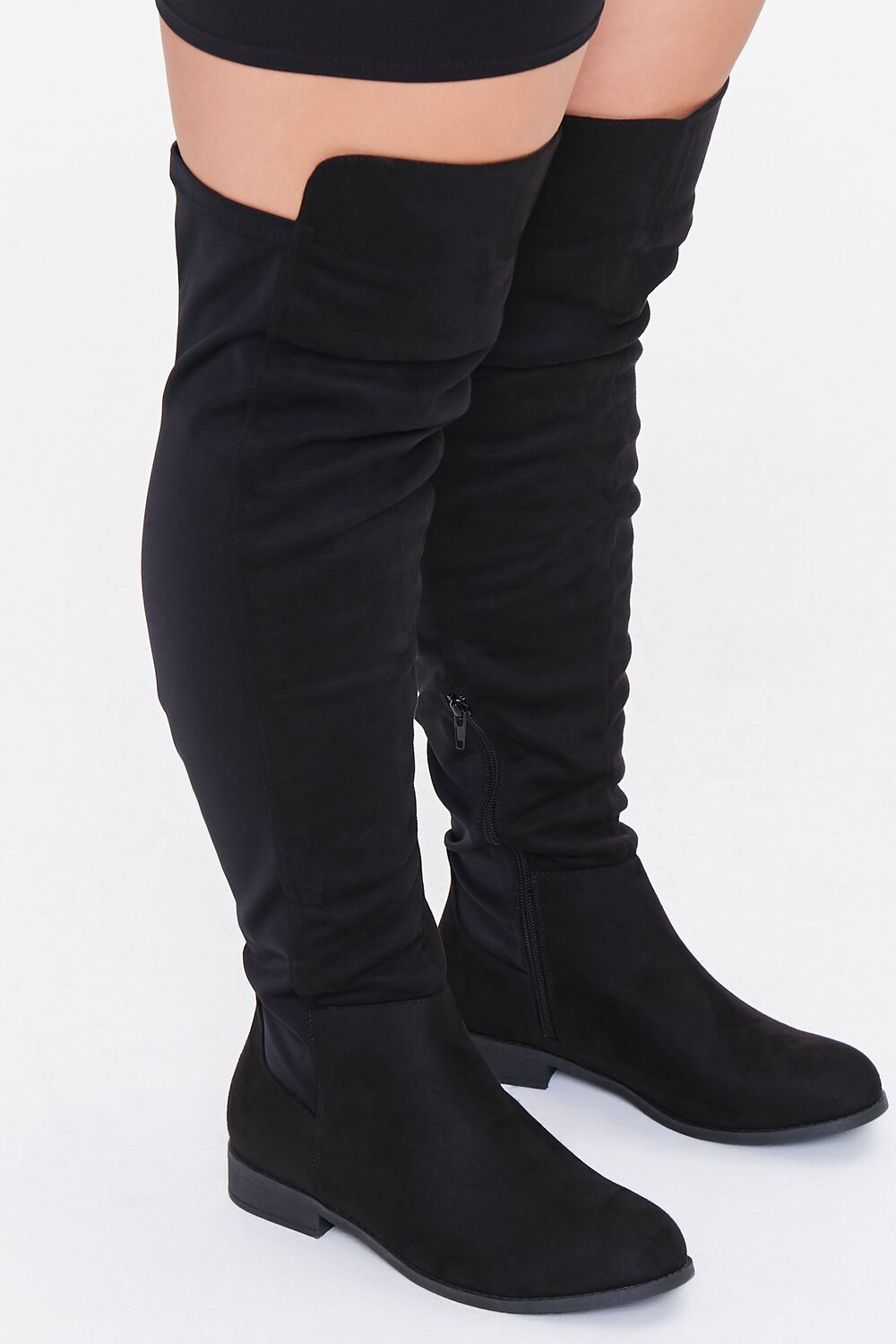 Thigh-High Faux Suede Boots (Wide)-Feelings Star