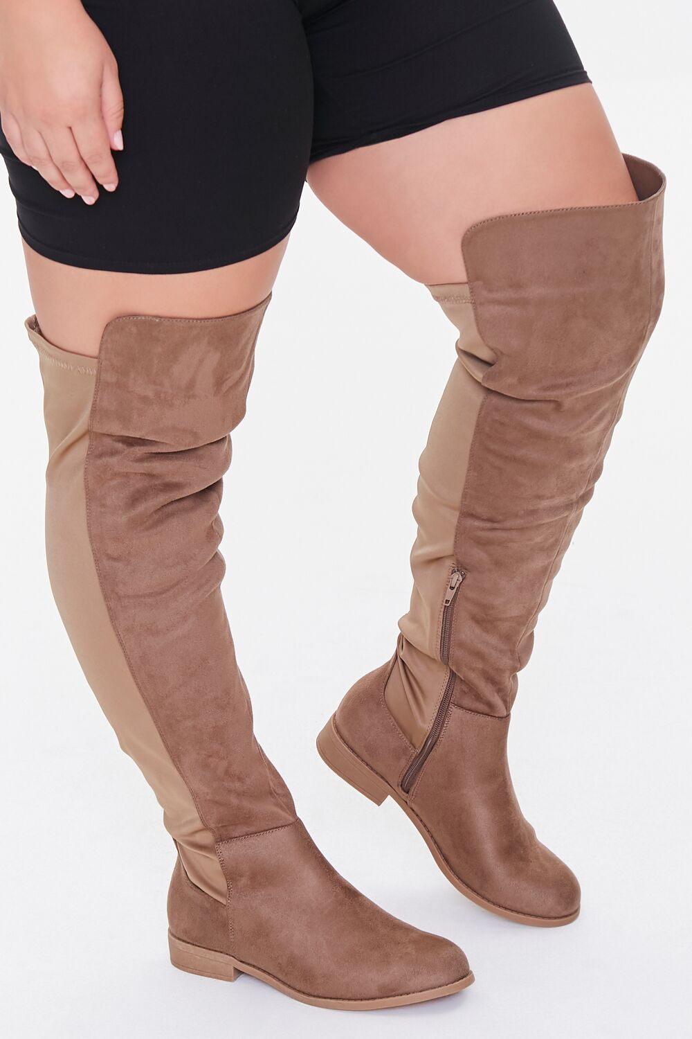 Thigh-High Faux Suede Boots (Wide)-Feelings Star