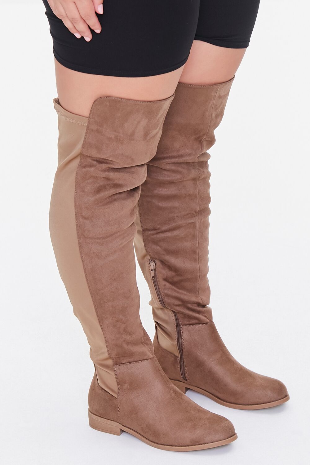 Thigh-High Faux Suede Boots (Wide)-Feelings Star