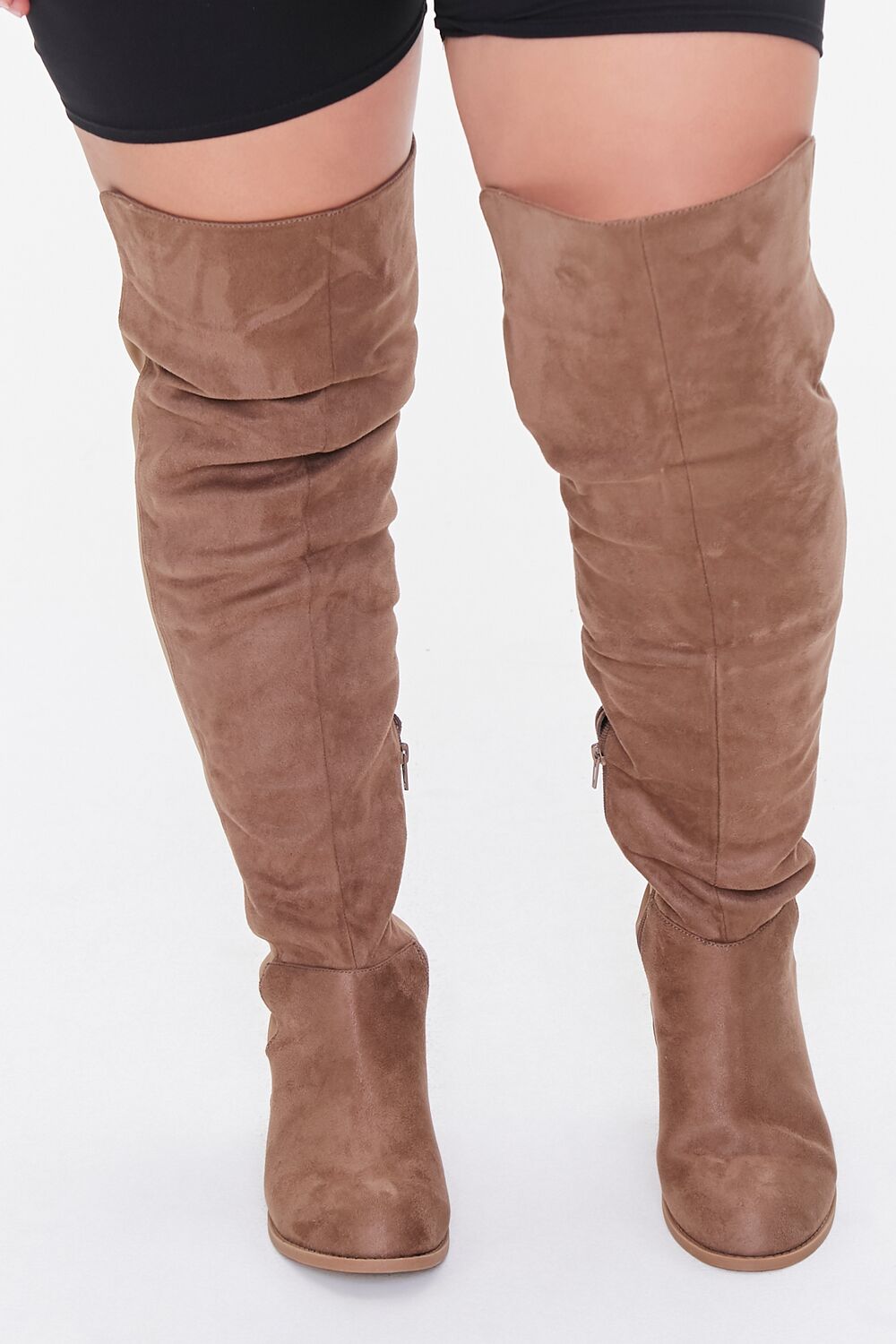 Thigh-High Faux Suede Boots (Wide)-Feelings Star