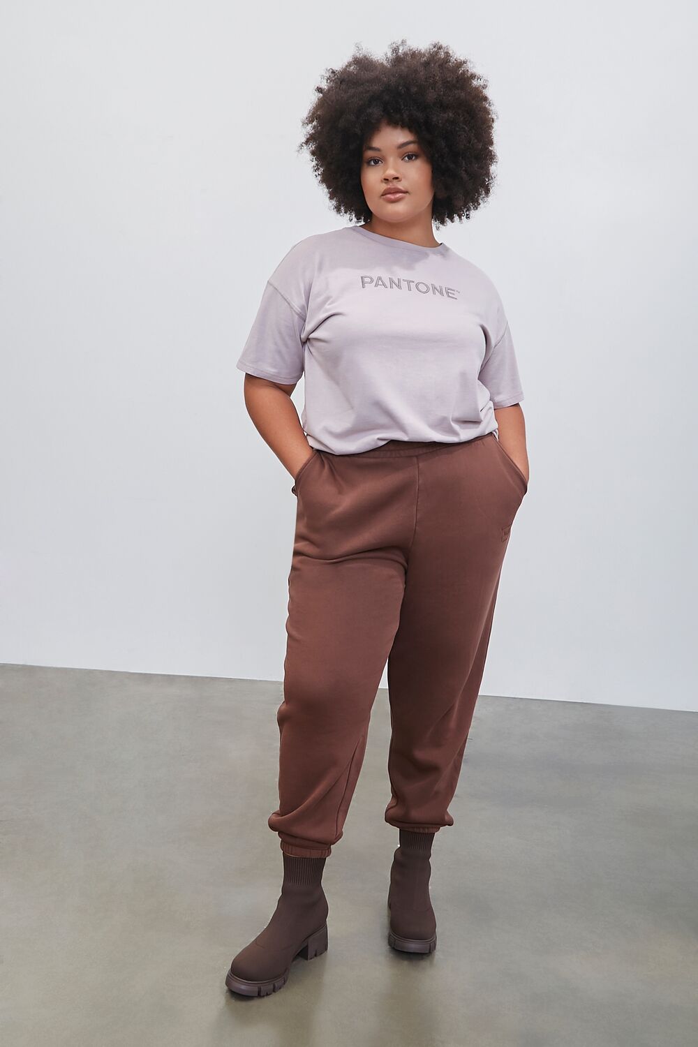 Plus Size Embroidered Pantone Crew Tee-Feelings Star