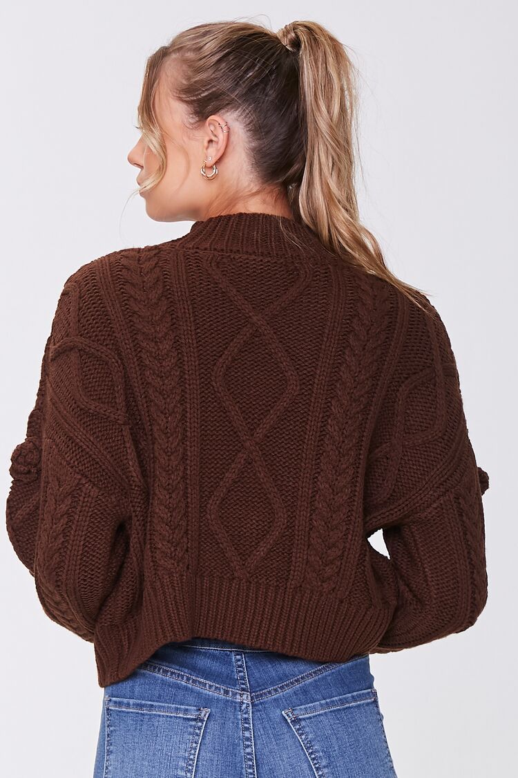 Cable Knit Mock Neck Sweater-Feelings Star