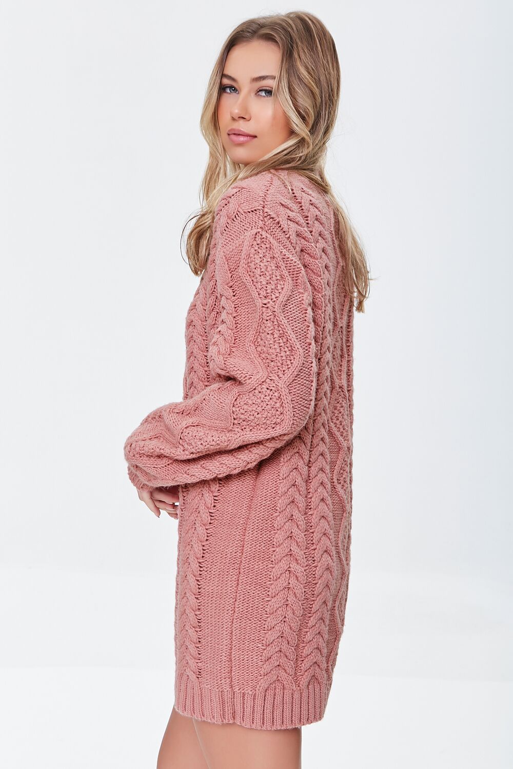 Cable Knit Sweater Mini Dress-Feelings Star