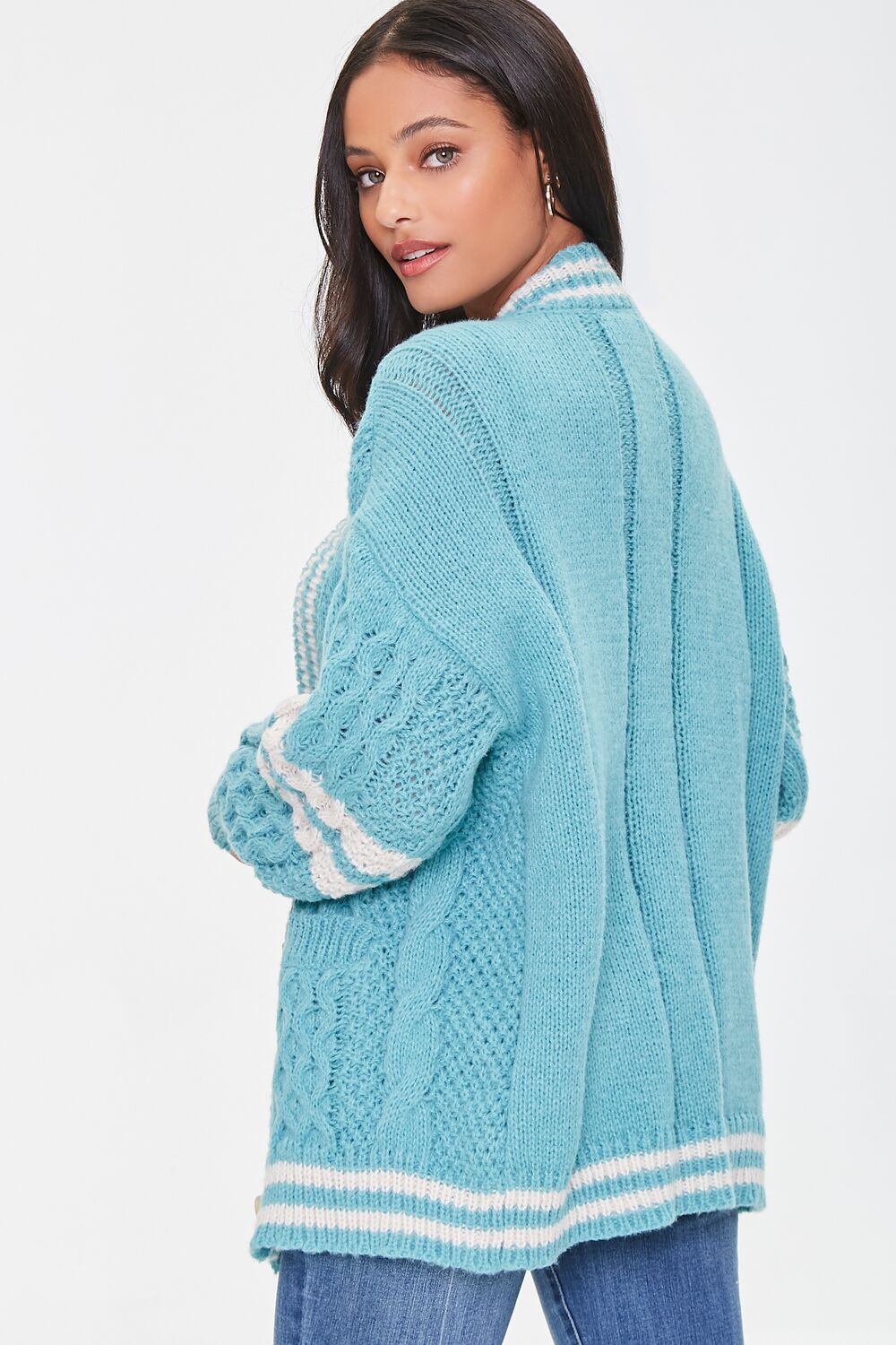 Varsity-Striped Cardigan Sweater-Feelings Star