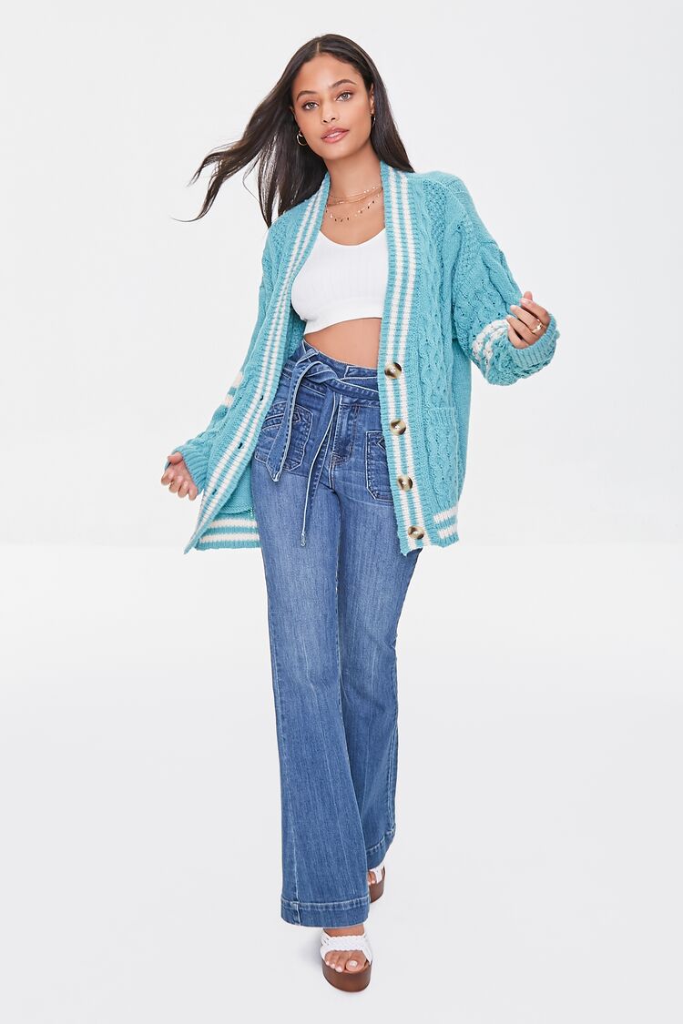 Varsity-Striped Cardigan Sweater-Feelings Star