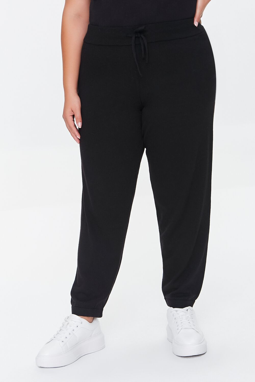 Plus Size Drawstring High-Rise Joggers-Feelings Star