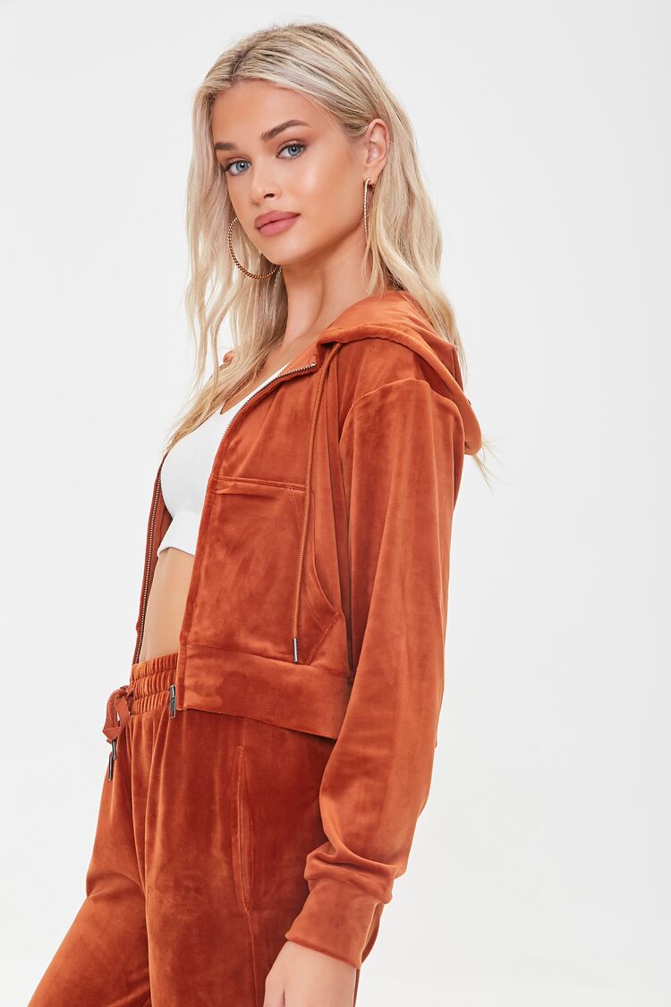 Velour Zip-Up Hoodie-Feelings Star