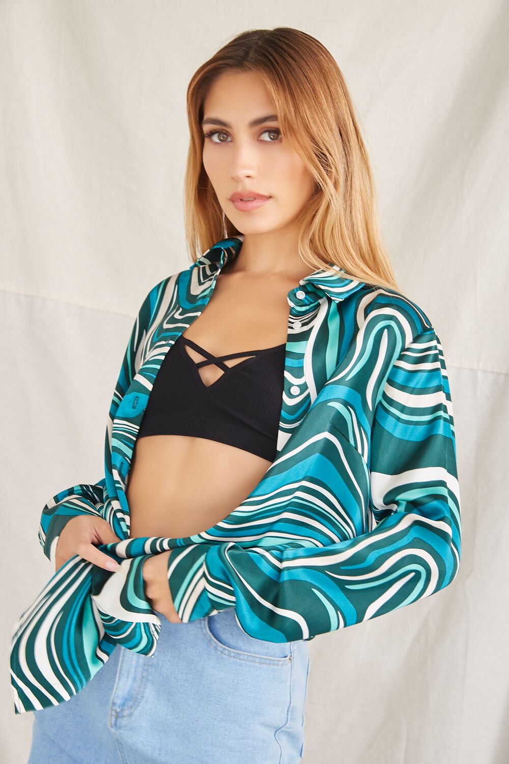 Abstract Print Shirt-Feelings Star