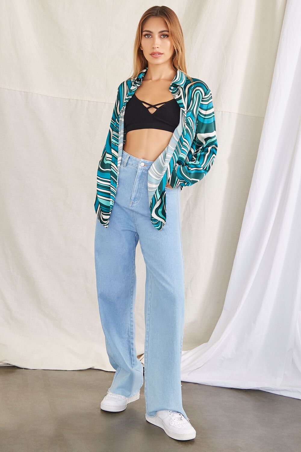 Abstract Print Shirt-Feelings Star