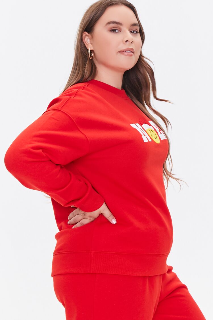 Plus Size Fleece Noel Pullover-Feelings Star