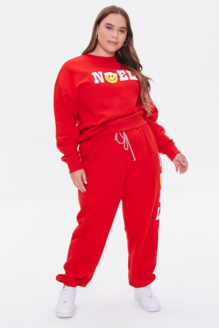 Plus Size Fleece Noel Pullover-Feelings Star