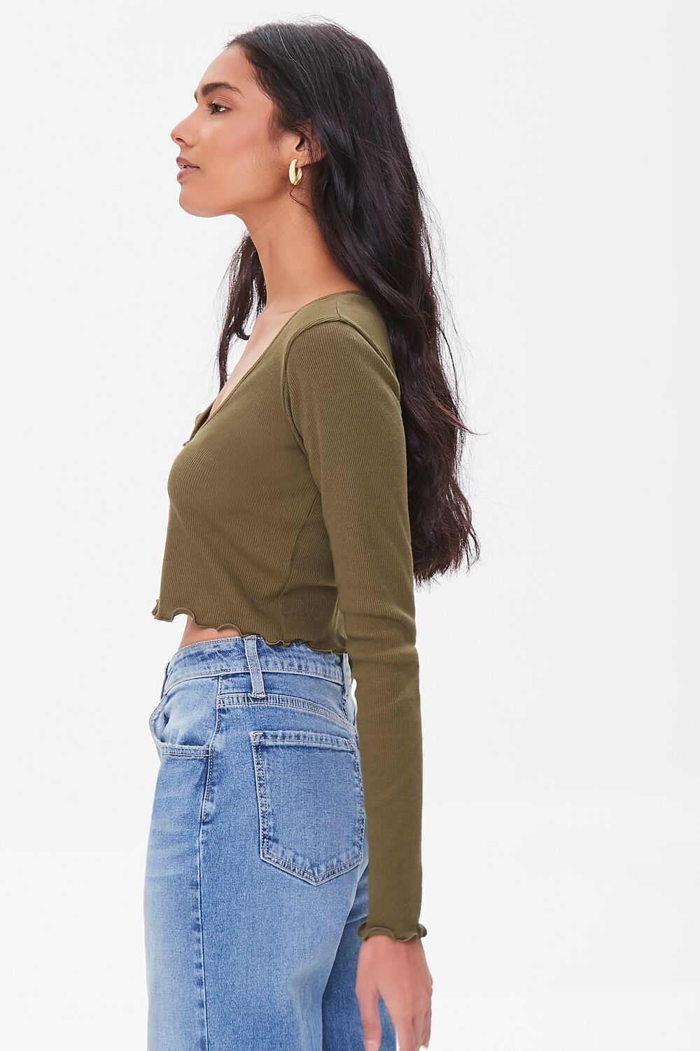 Split-Front Crop Top-Feelings Star