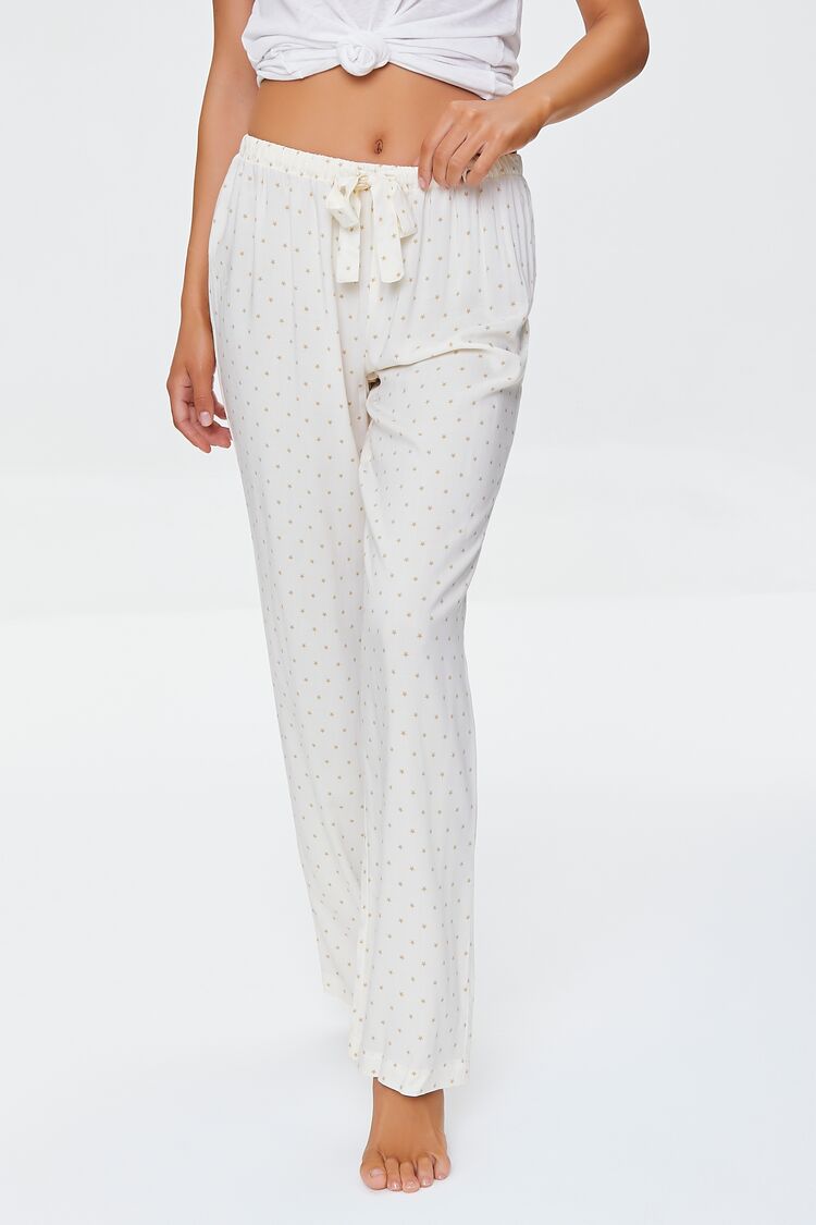 Star Print Pajama Pants-Feelings Star