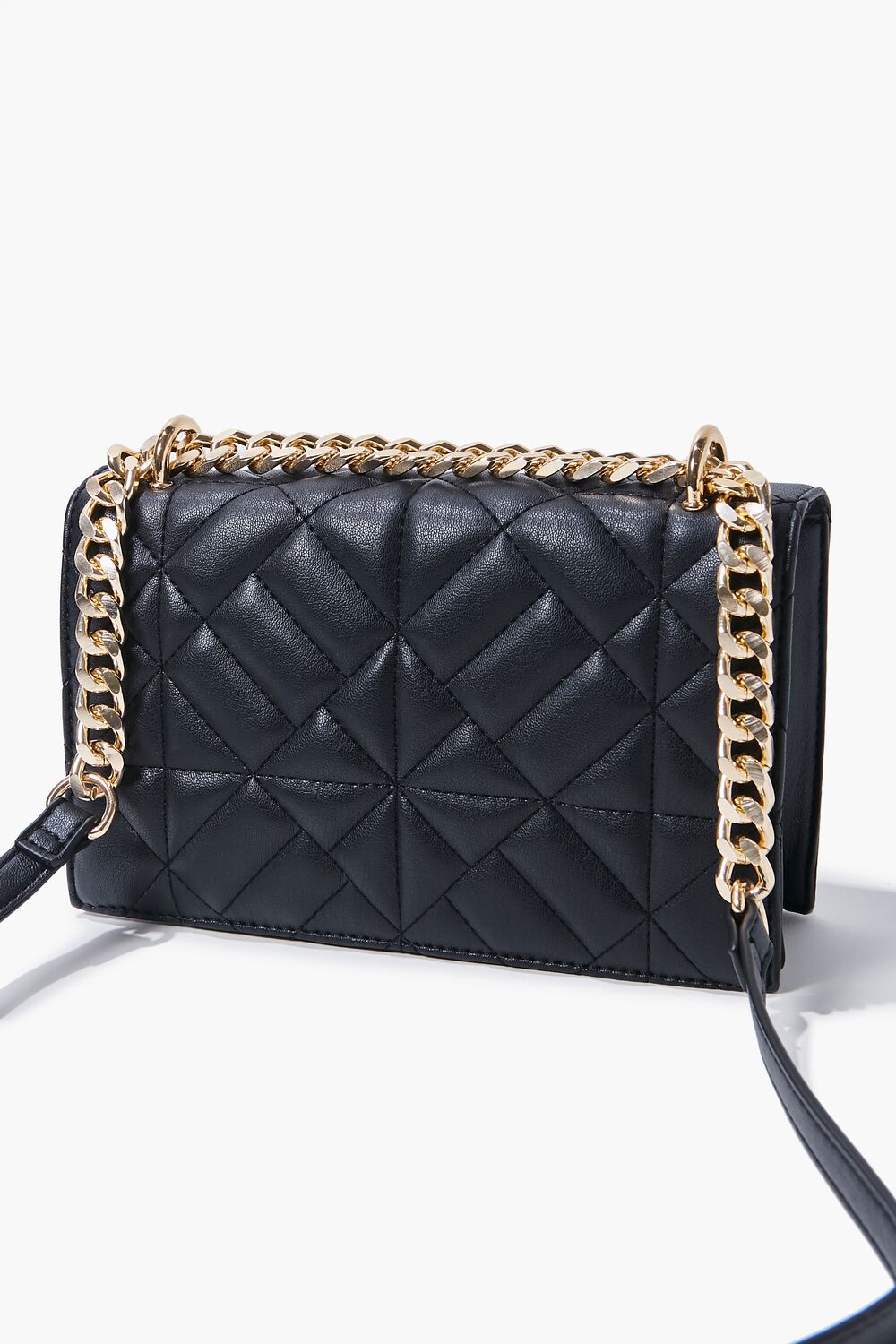Quilted Faux Leather Crossbody Bag-Feelings Star