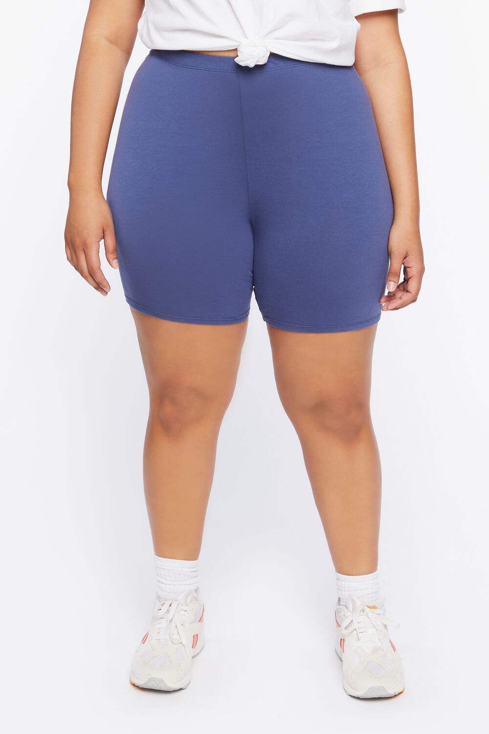 Plus Size Basic Organically Grown Cotton Shorts-Feelings Star