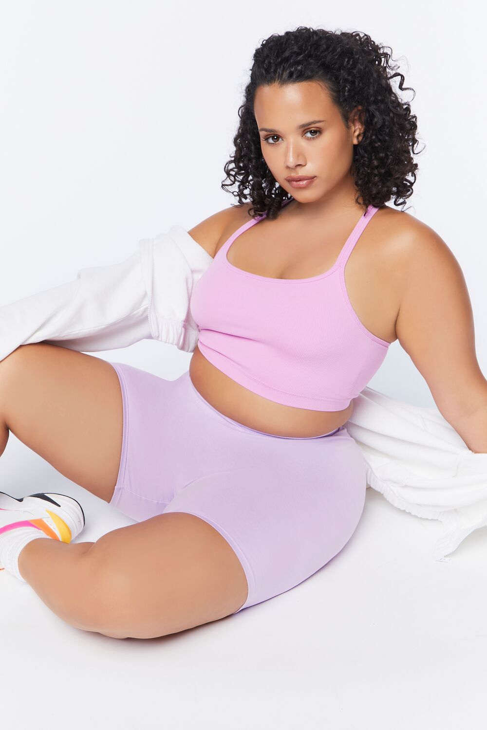 Plus Size Basic Organically Grown Cotton Shorts-Feelings Star