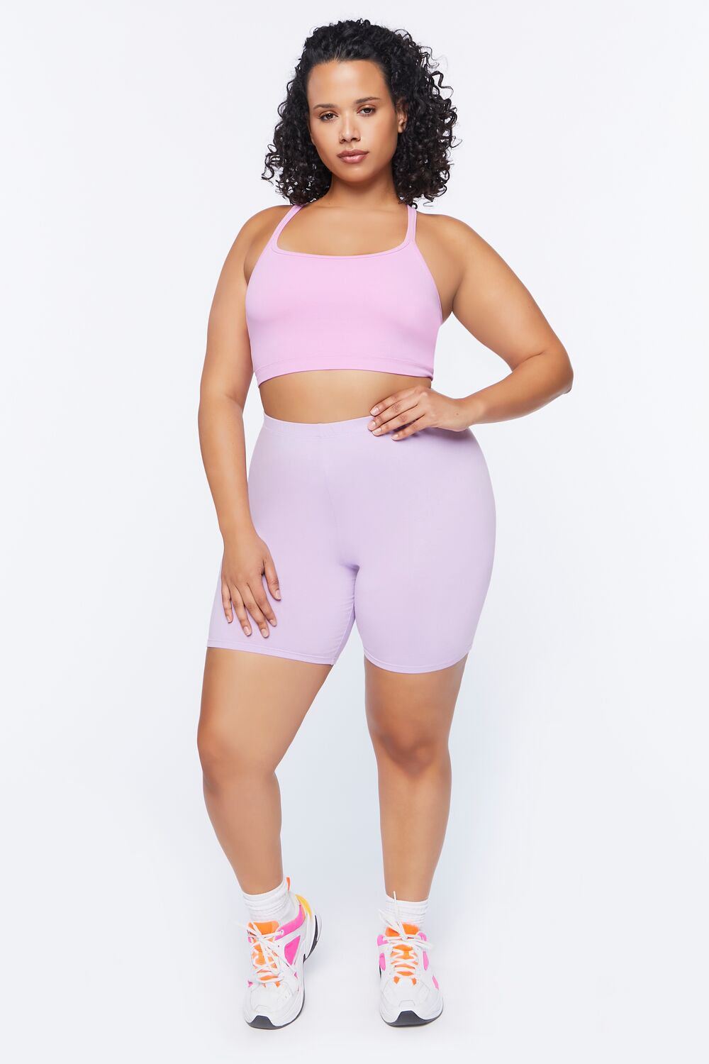 Plus Size Basic Organically Grown Cotton Shorts-Feelings Star