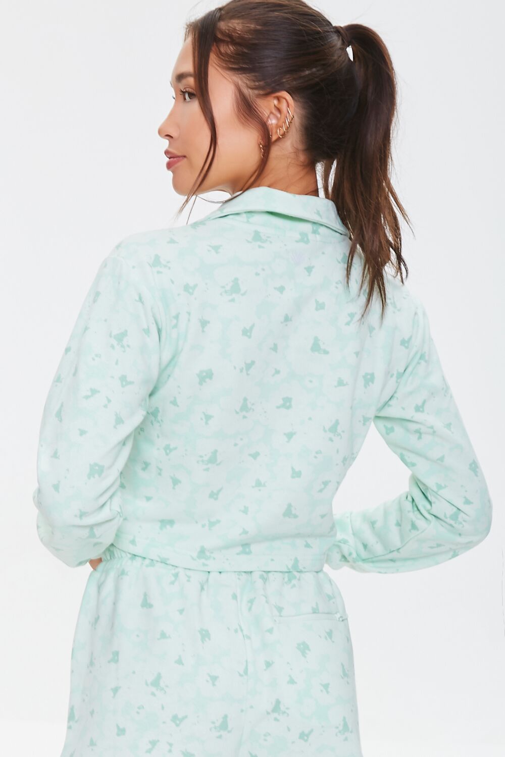 Active Floral Half-Zip Pullover-Feelings Star