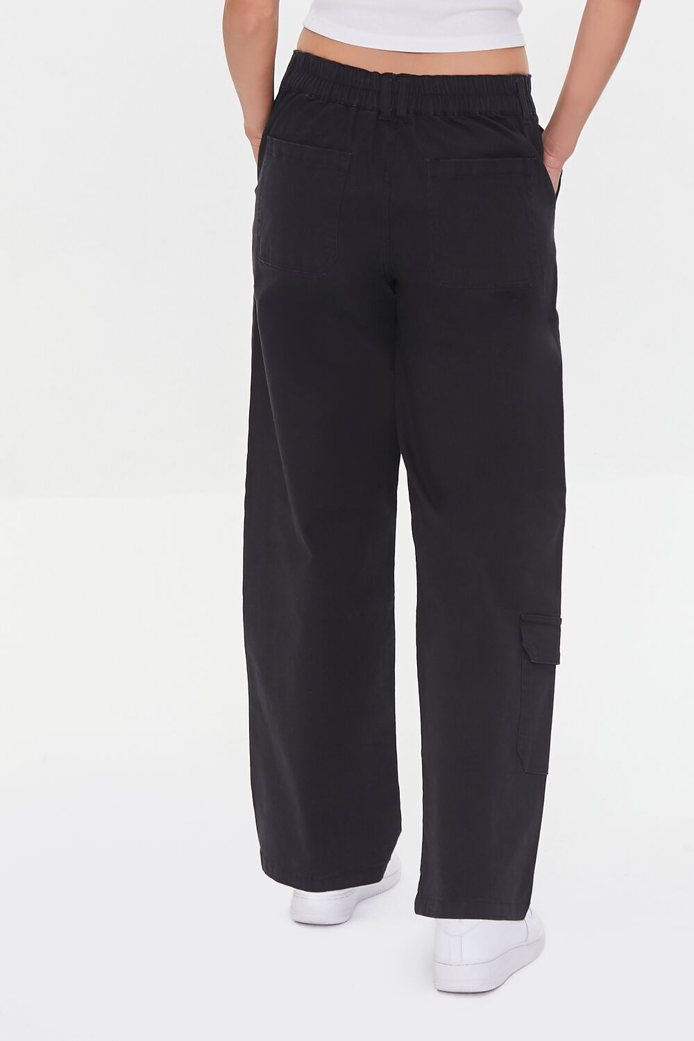 Twill Wide-Leg Cargo Pants-Feelings Star