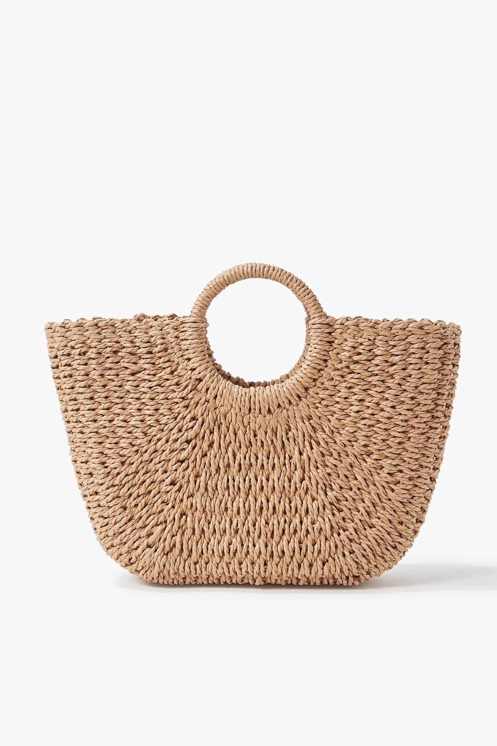 Straw Structured Tote Bag-Feelings Star
