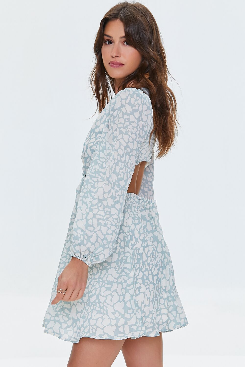 Animal Print Cutout Mini Dress-Feelings Star