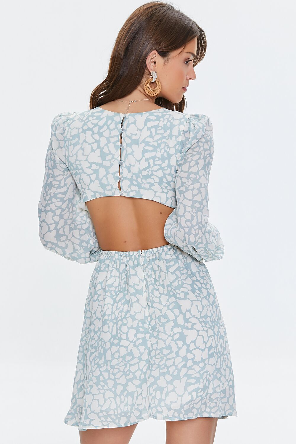 Animal Print Cutout Mini Dress-Feelings Star