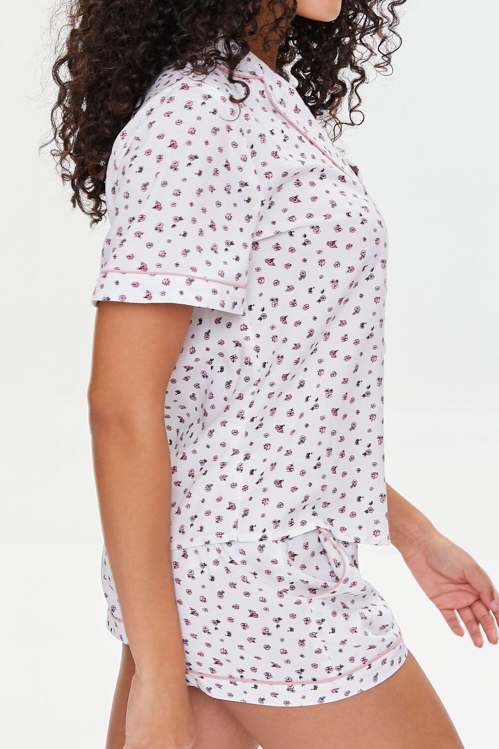 Floral Print Shirt & Shorts Pajama Set-Feelings Star