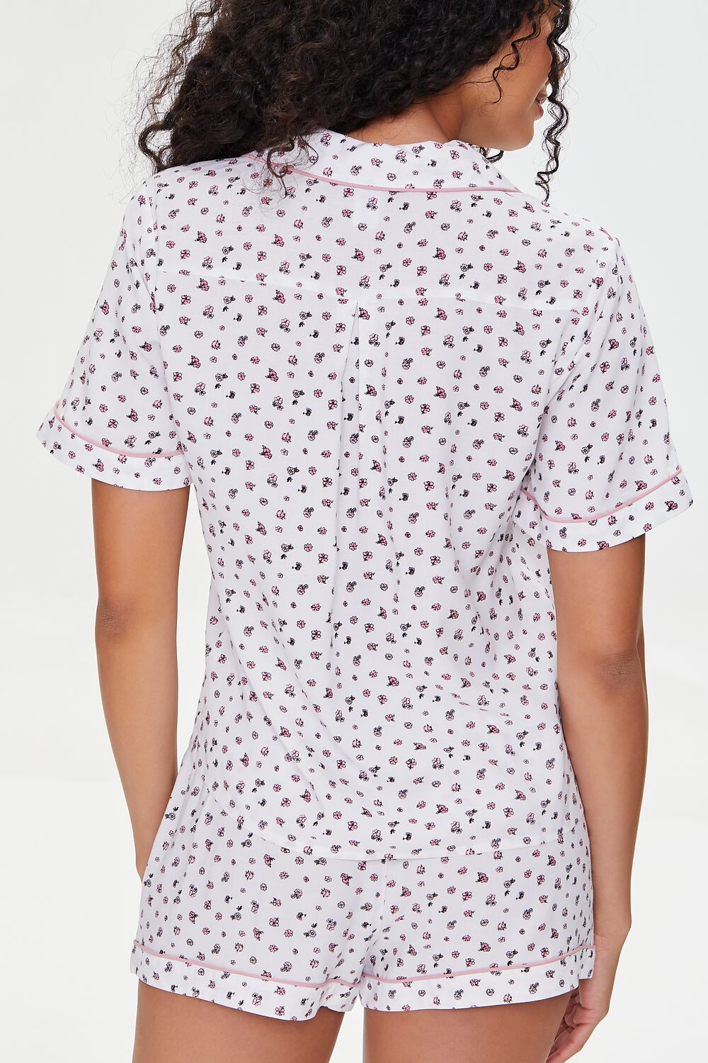 Floral Print Shirt & Shorts Pajama Set-Feelings Star