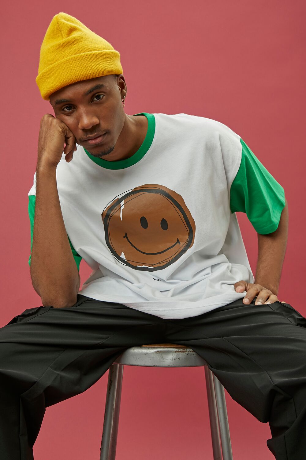 Ron Bass Graphic Raglan Tee-Feelings Star