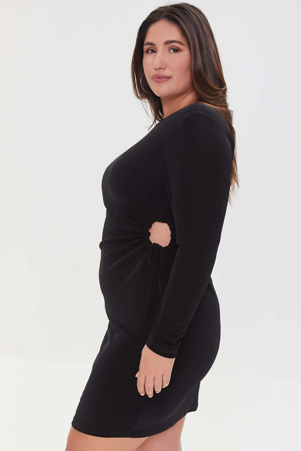 Plus Size Cutout Drawstring Dress-Feelings Star