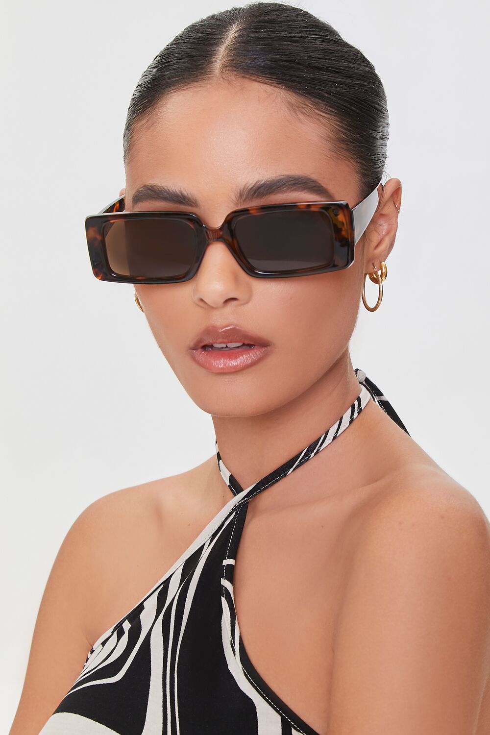 Tortoiseshell Rectangular Sunglasses-Feelings Star