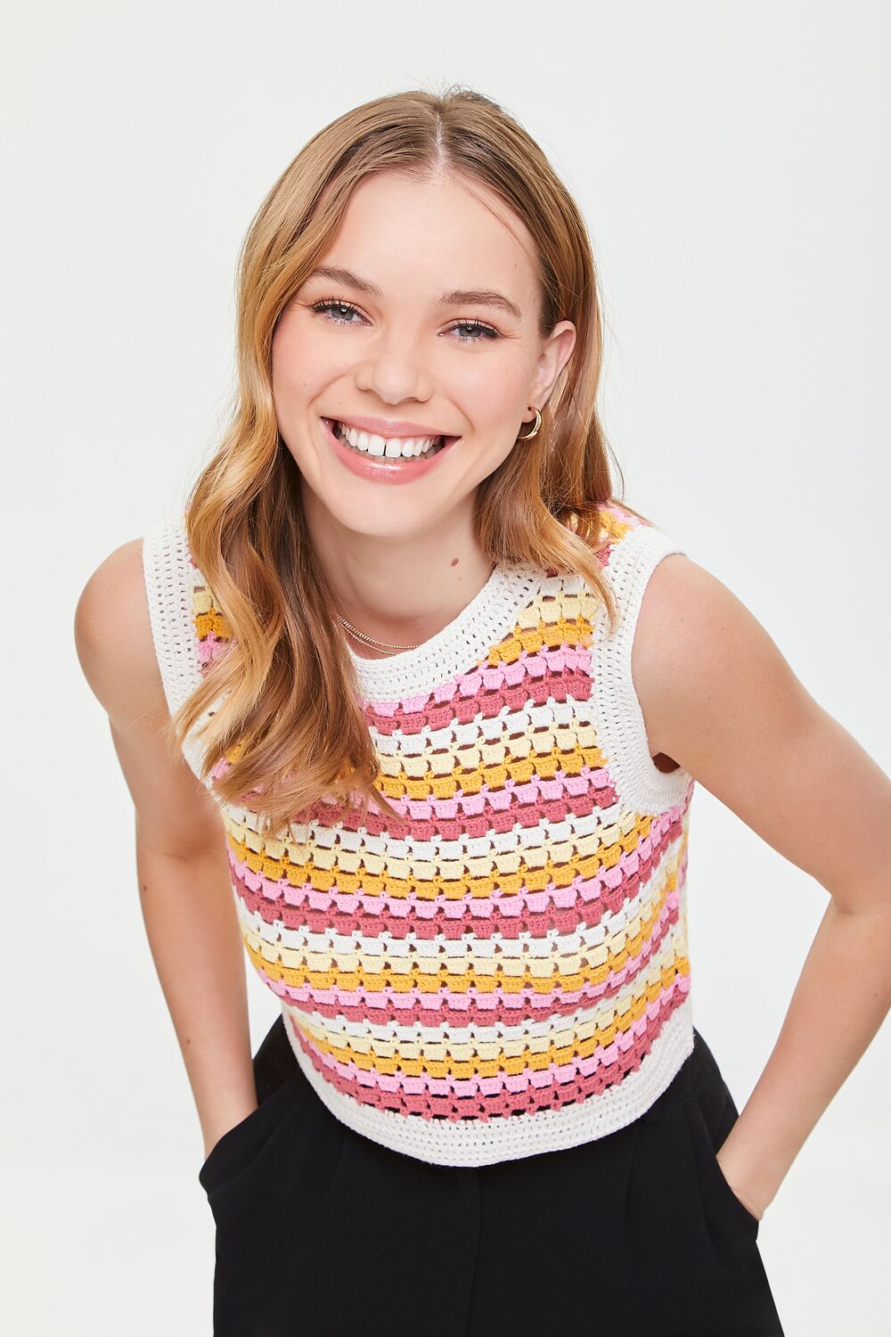 Striped Crochet Top-Feelings Star