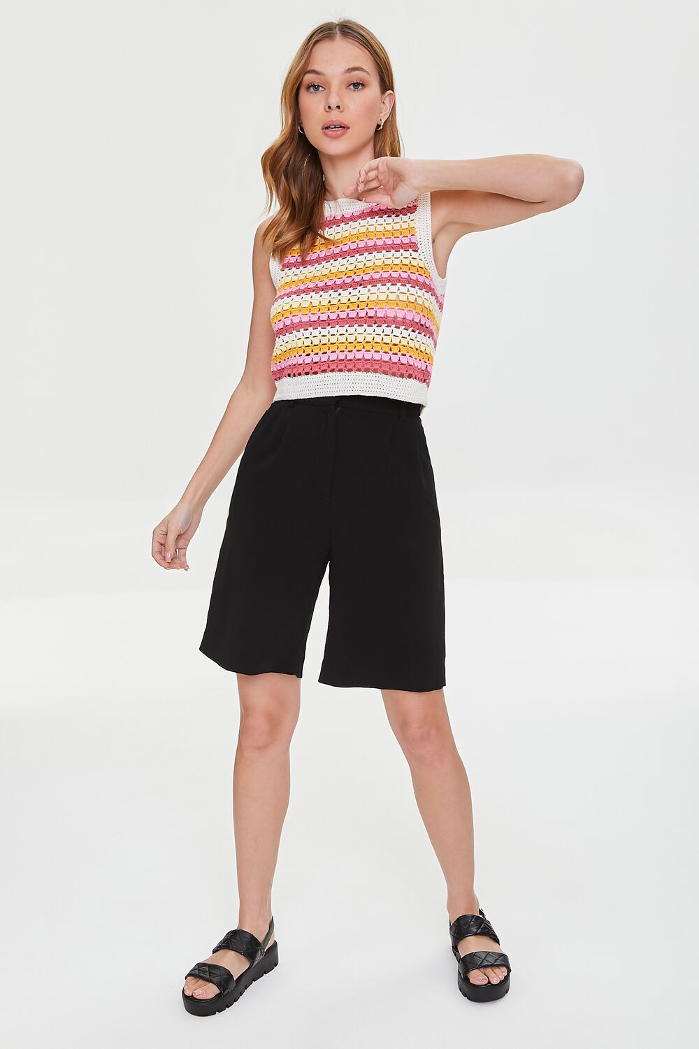 Striped Crochet Top-Feelings Star