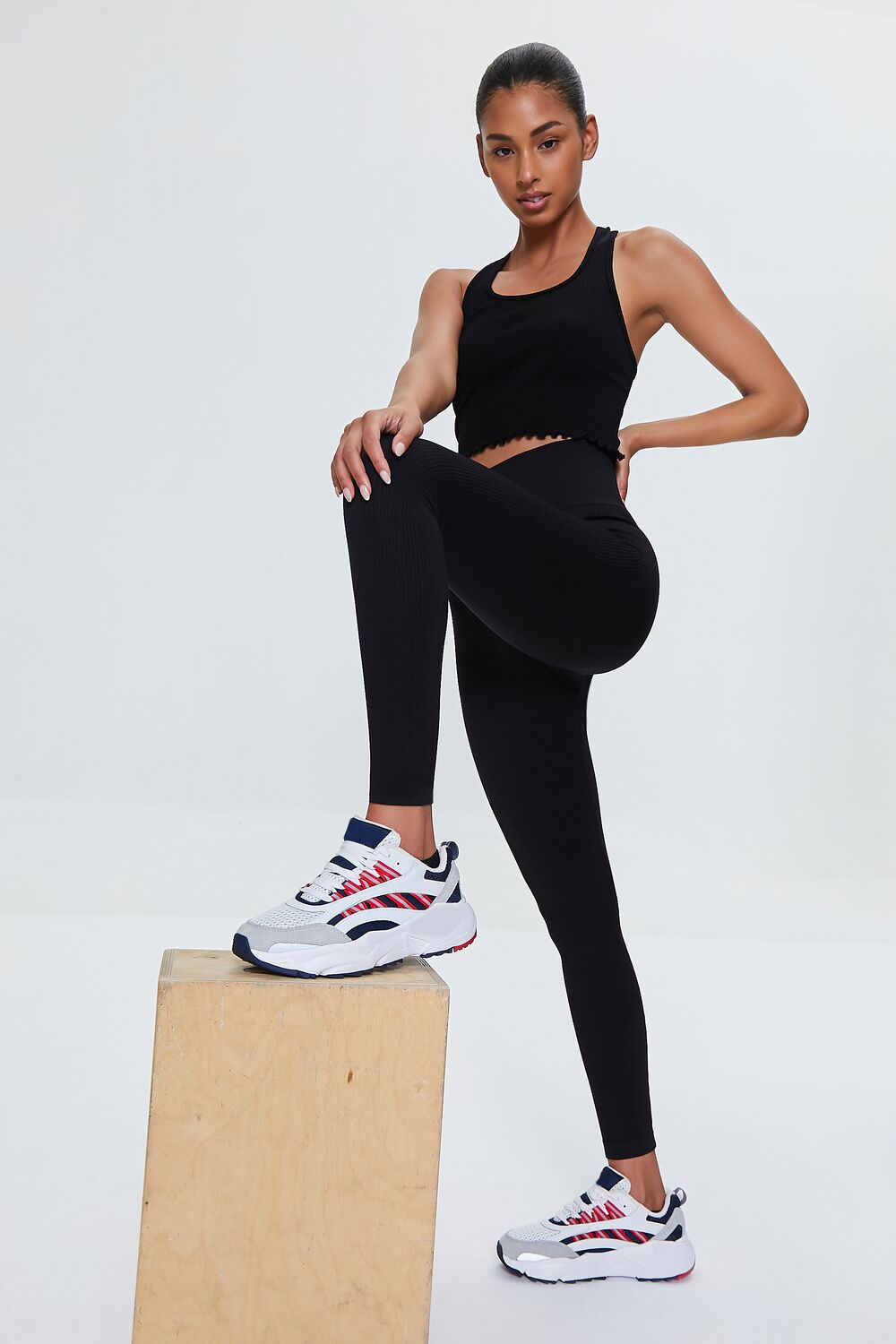 Active Seamless Lettuce-Edge Crop Top-Feelings Star