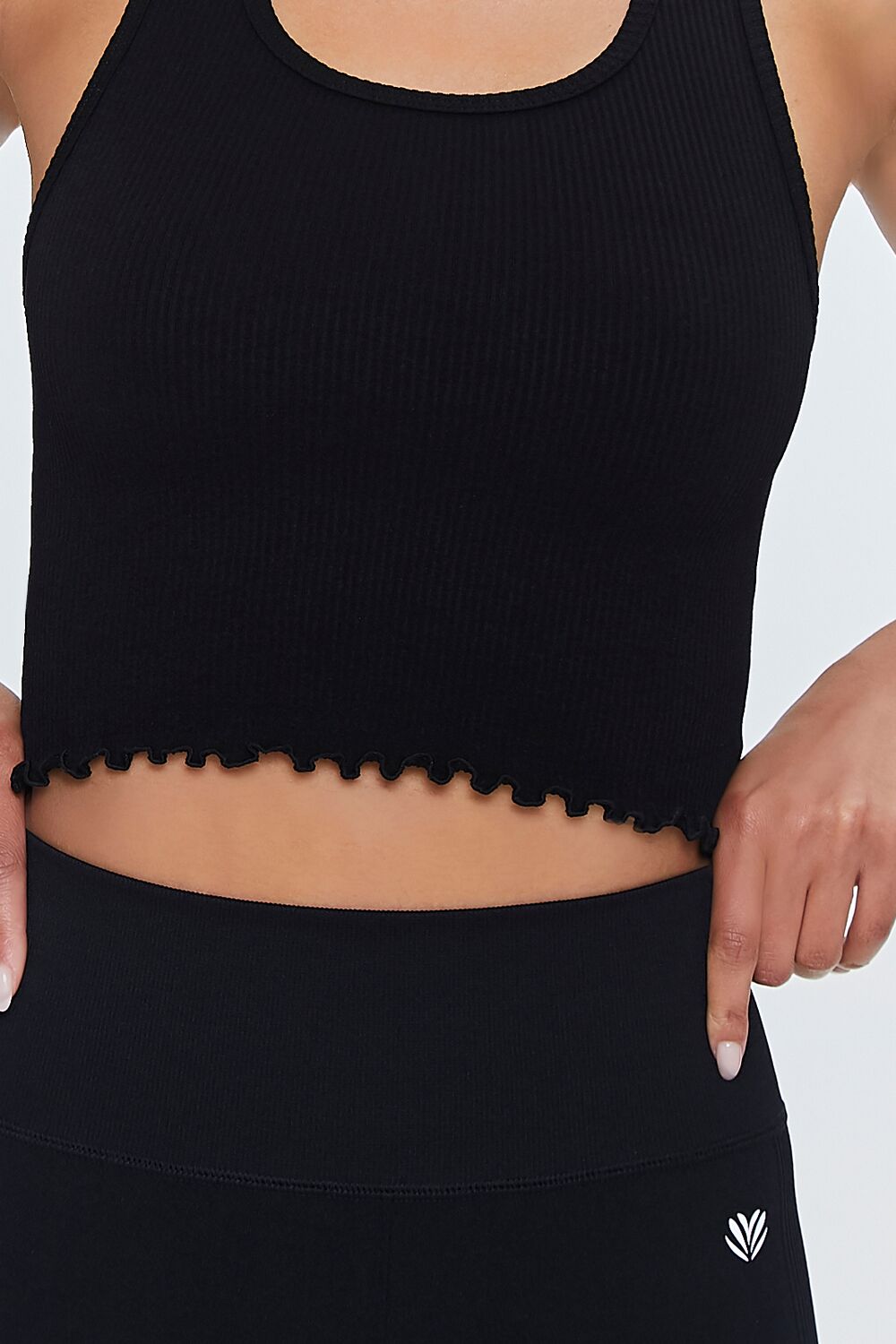 Active Seamless Lettuce-Edge Crop Top-Feelings Star